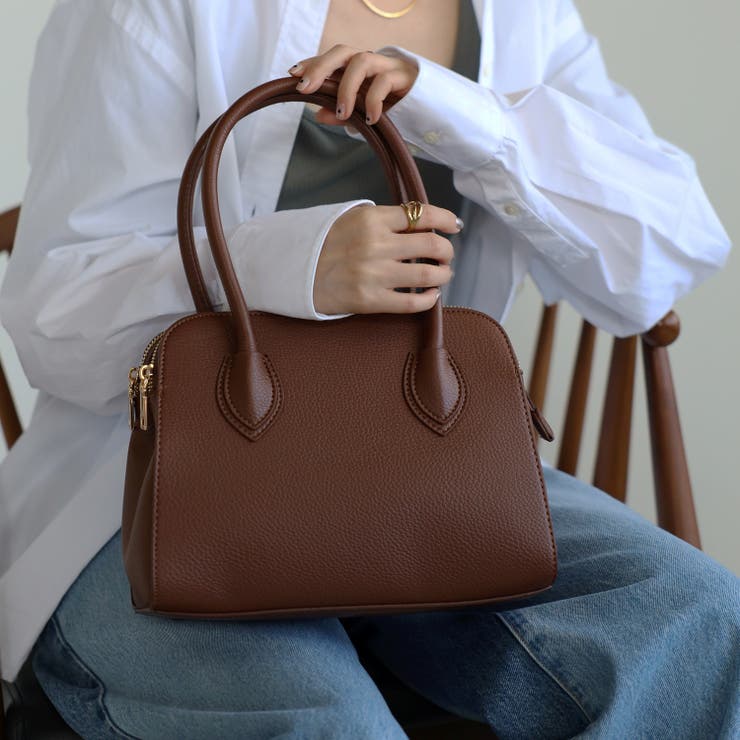 ハンドバッグ  ボストン型 三室構造 ショルダー付き 12-1187 | GUSCIO | 詳細画像28 