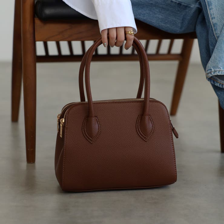 ハンドバッグ  ボストン型 三室構造 ショルダー付き 12-1187 | GUSCIO | 詳細画像29 