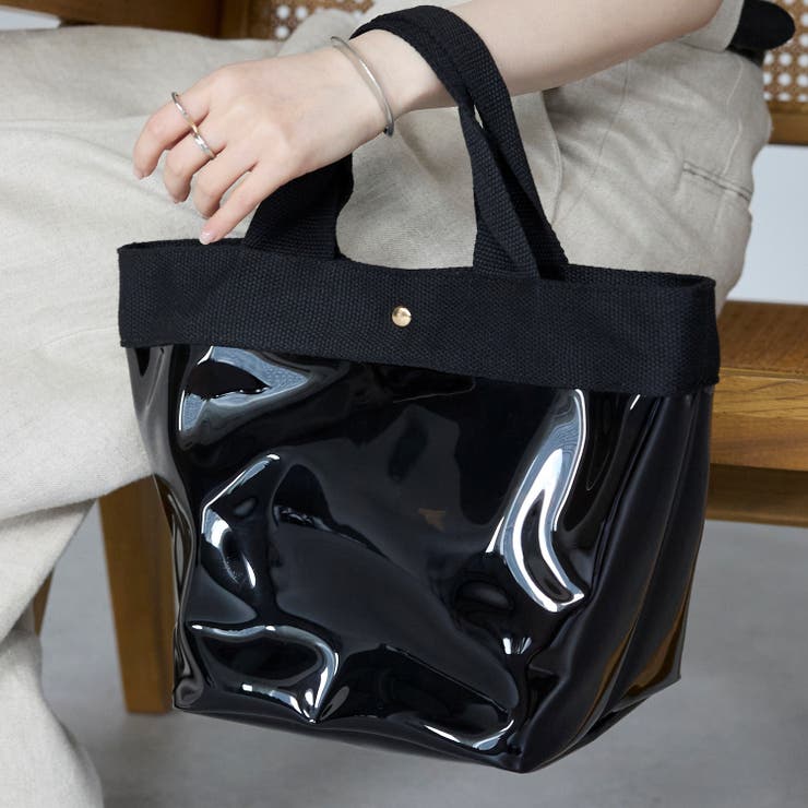 ブラック | PVCクリアバッグ ポーチ付き 12-1189 | GUSCIO