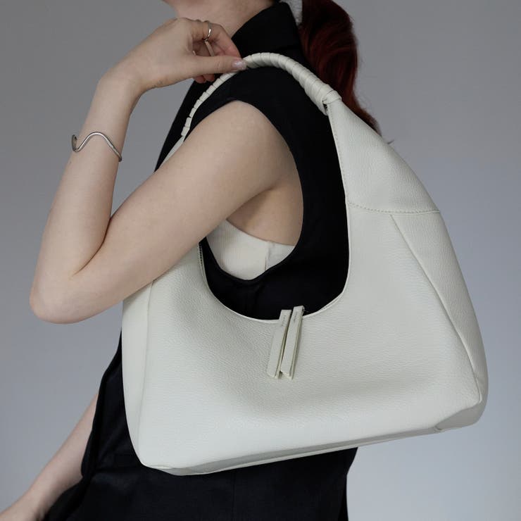 アイボリー | ワンハンドルショルダーバッグ ハーフムーン トートバッグ 軽量 12-1204 | GUSCIO