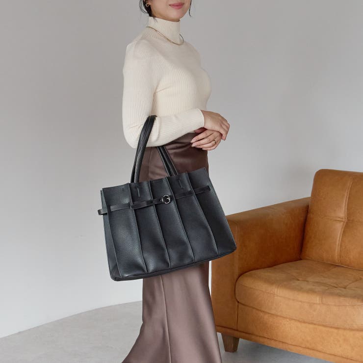 プリーツトートバッグ ベルトモチーフ A4 通勤 通学 軽量 12-1227 | GUSCIO | 詳細画像5 