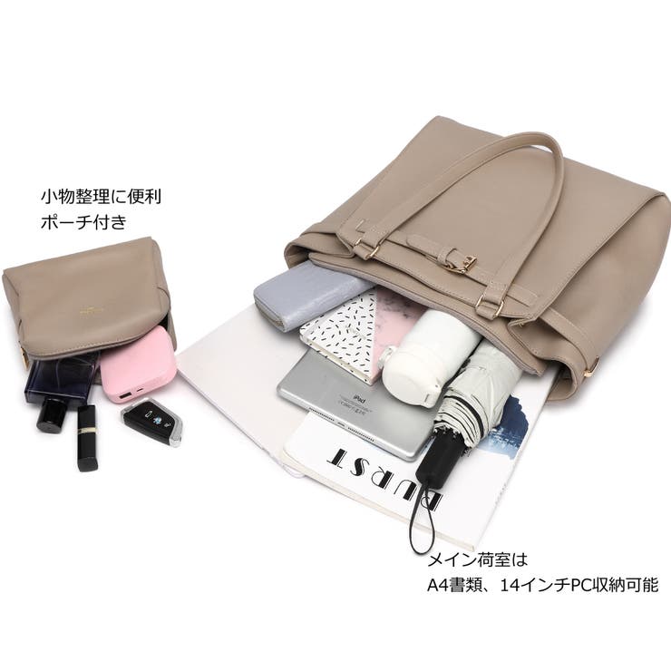 トートバッグ ベルトデザイン ポーチ付き | GUSCIO | 詳細画像34 