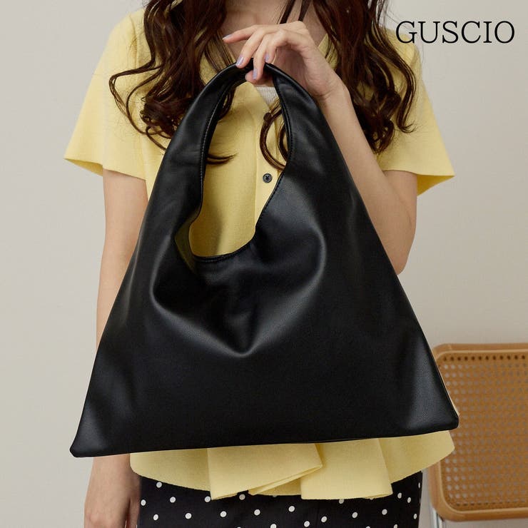 ブラック | トライアングルトートバッグ ミニバッグ PT-413 | GUSCIO