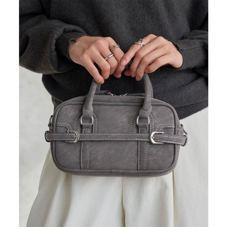 グレー | ステッチデザインショルダーバッグ［B1673］ | KOBE LETTUCE