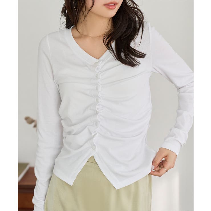 オフホワイト | フロントギャザートップス［C7709］ | KOBE LETTUCE