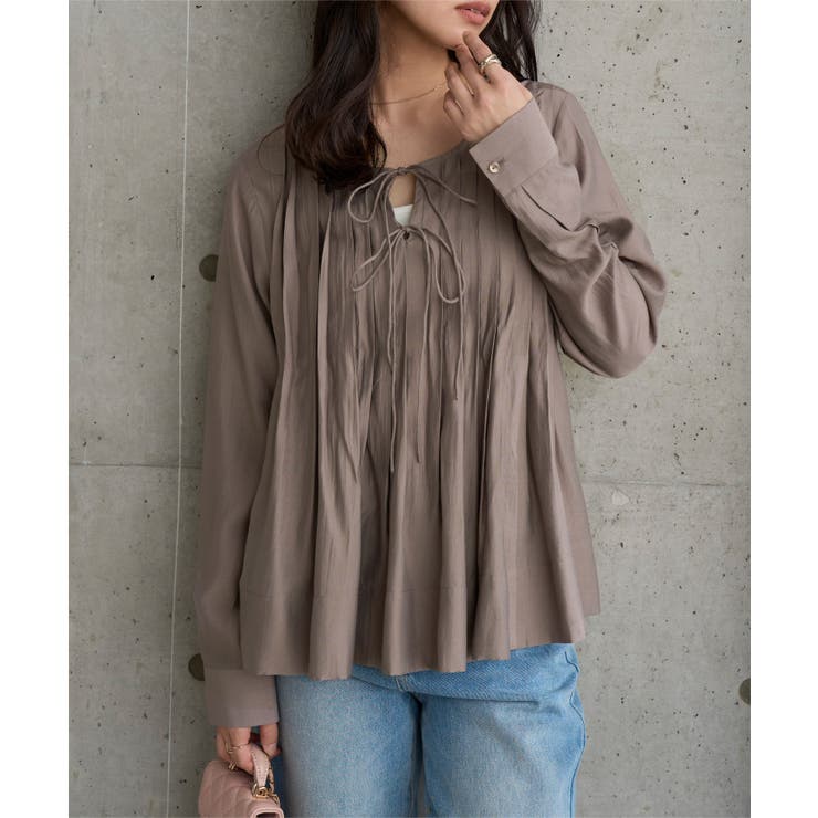 モカ | シアータックフレアブラウス［C7729］ シアータック フレアブラウス | KOBE LETTUCE