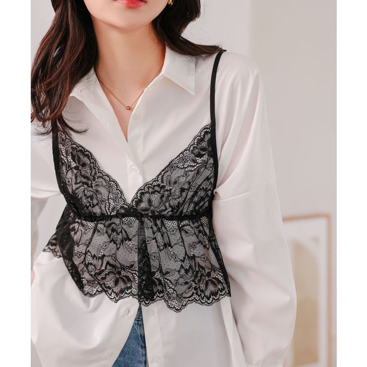 ブラック | 総レースブラトップビスチェ［C7743］ 総レース ビスチェ | KOBE LETTUCE