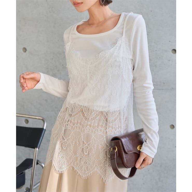 オフホワイト | 総レースキャミソールインナー［C7745］ | KOBE LETTUCE