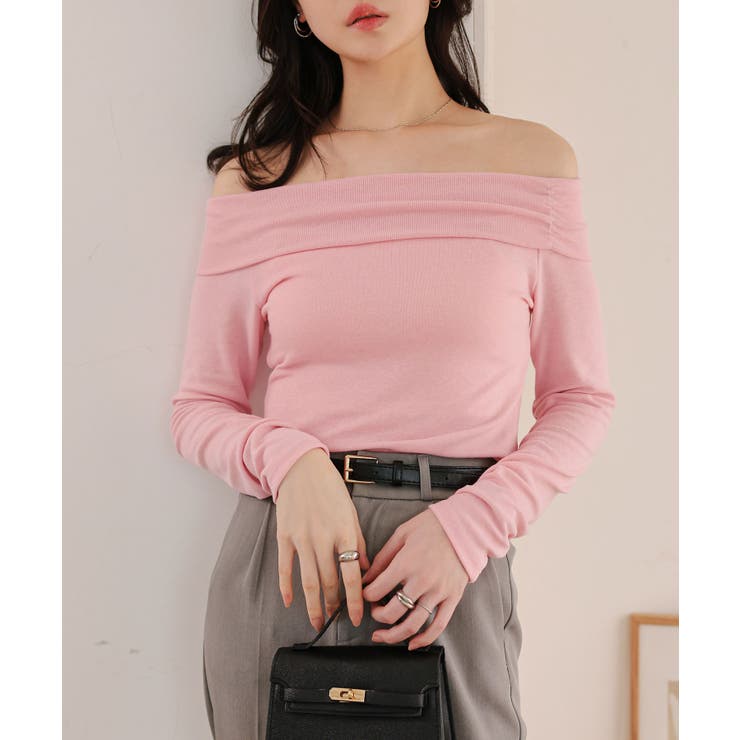 ピンク | オフショルロンT［C7796］ オフショル トップス | KOBE LETTUCE