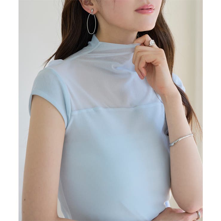 サックス | ハイネックシアートップス［C7826］ ノースリ トップス | KOBE LETTUCE