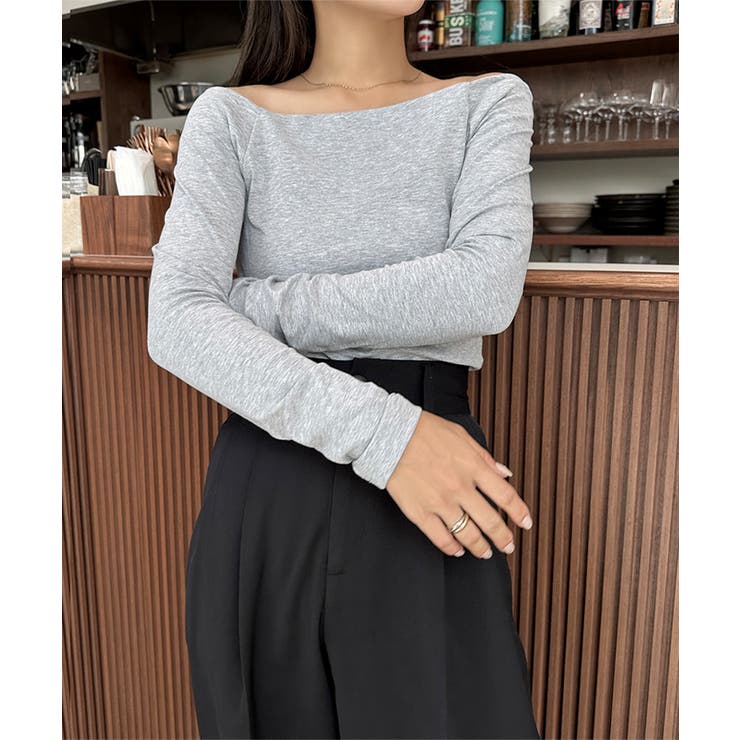 グレー | [ yuiさんコラボ ]選べる2タイプ長袖 デザインカットソー［C7853］ | KOBE LETTUCE