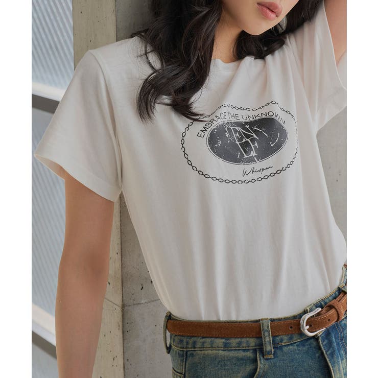 オフホワイト | かすれプリントTシャツ［C7855］ ｔシャツ プリント | KOBE LETTUCE