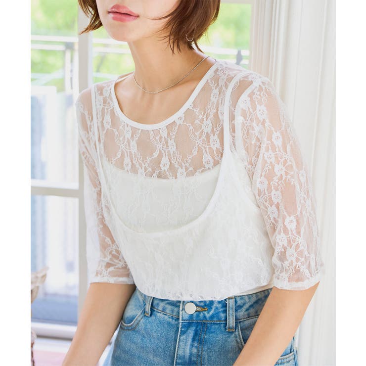 ホワイト | 2wayレーストップス［C7872］ 2way レーストップス | KOBE LETTUCE