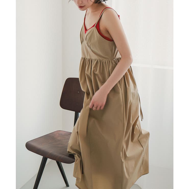 ベージュ | ビスチェ風キャミコクーンワンピース［E3567］ ビスチェ風 キャミワンピース | KOBE LETTUCE