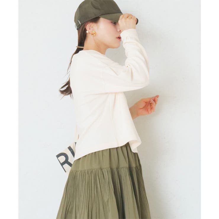 エクリュ | ［ 田中亜希子さんコラボ ］選べる2タイプ ソフトコットンロンT［C6765］ | KOBE LETTUCE