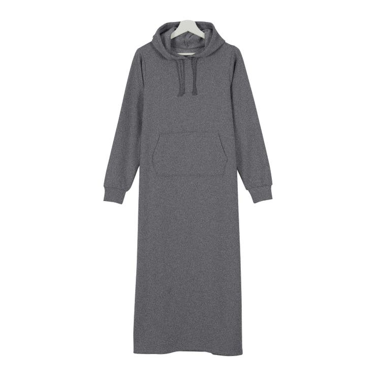 チャコールグレー | [ぬく盛り] マキシパーカーワンピース［E1121］ | KOBE LETTUCE