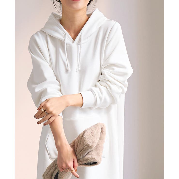 ホワイト | [ぬく盛り] マキシパーカーワンピース［E1121］ | KOBE LETTUCE