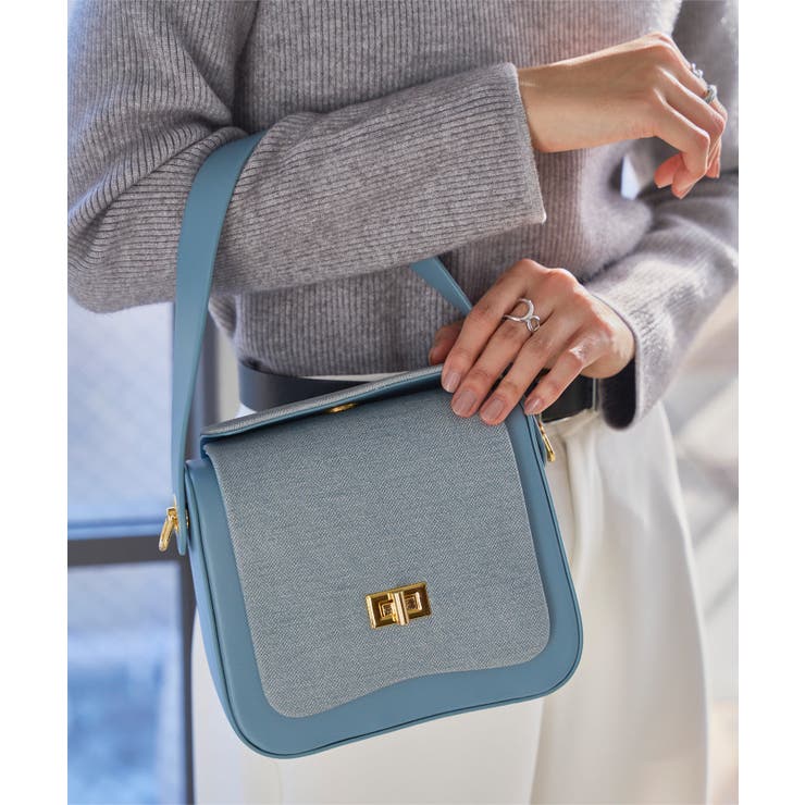 ブルー | 異素材ボックスバッグ［B1660］ 異素材 ボックスバッグ | KOBE LETTUCE