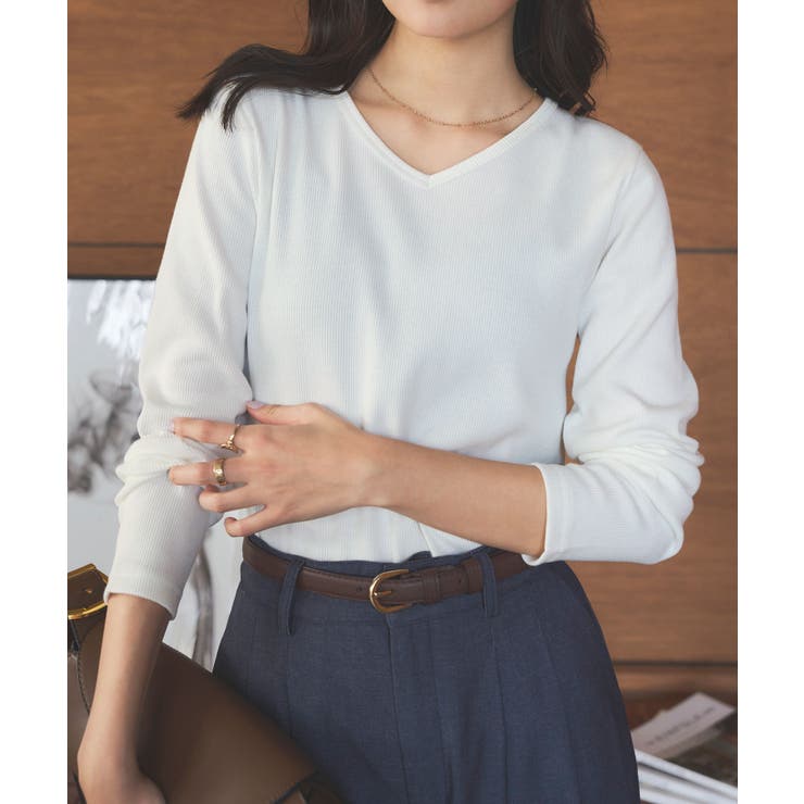 大人気トップスが更に着やすくリニューアル！細リブ長袖Tシャツ