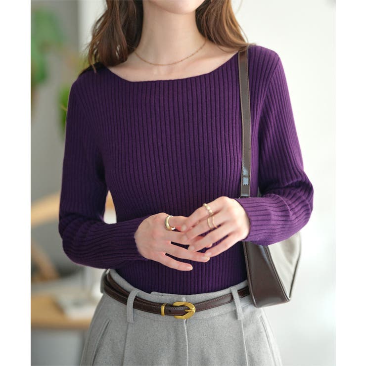 プラム | リピ確!！ もっちり素材の リブニット | KOBE LETTUCE