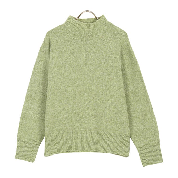 ウォッシャブルVネックorモックネックスフレニットトップス［C6301