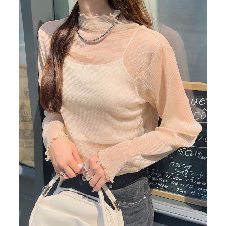 高い信頼 厚い信頼 隠して”魅せる”。大人のシアートップス レイヤード[品番 レース トップス