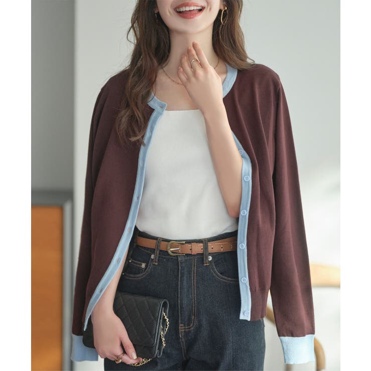 ブラウンミックス | UVカットベーシック カーディガン UVカーディガン | KOBE LETTUCE