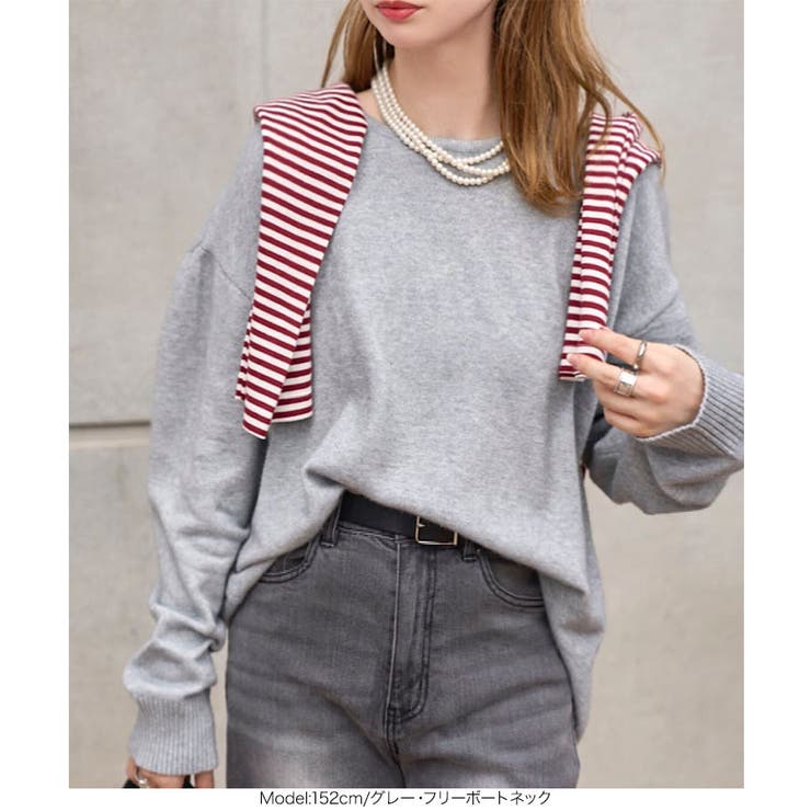 ボートネックorタートルネックもっちりニットチュニック［C7193］ | KOBE LETTUCE | 詳細画像5 