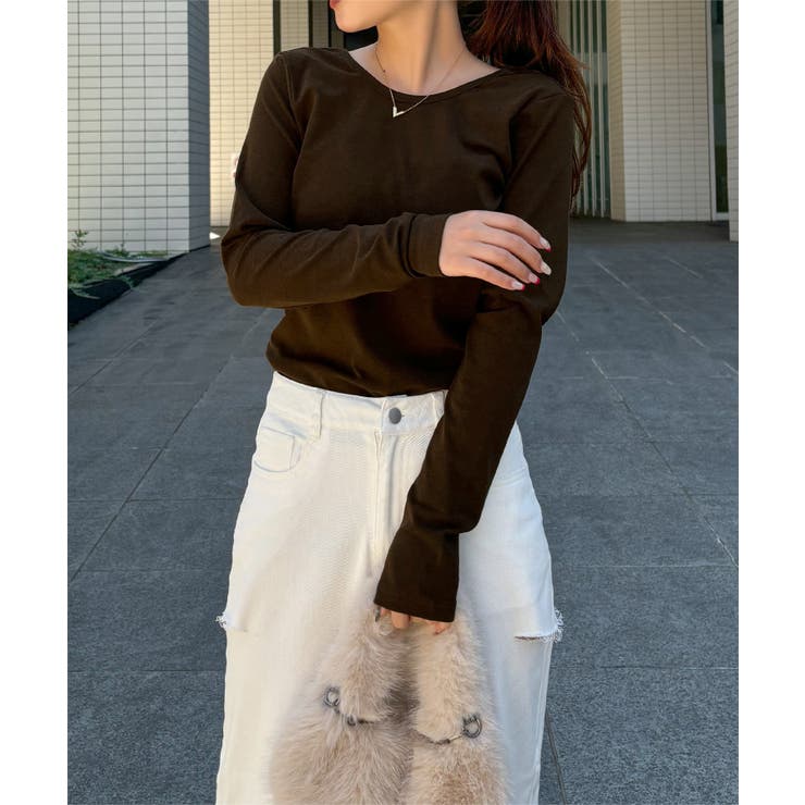 ブラウン | [ yuiさんコラボ ] 選べる2タイプデザインロンT［C7232］ | KOBE LETTUCE