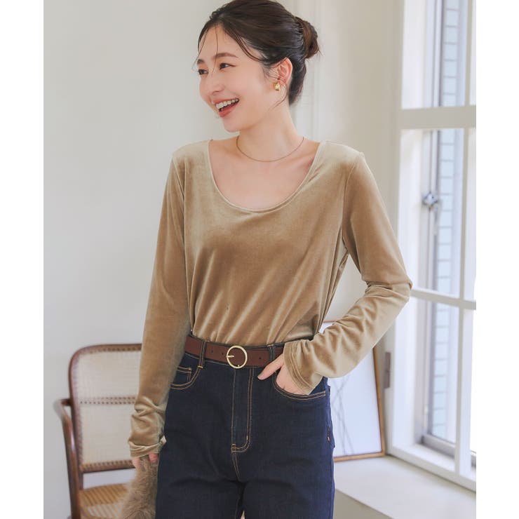 ベージュ | 前後2wayベロアロンT［C7299］ | KOBE LETTUCE