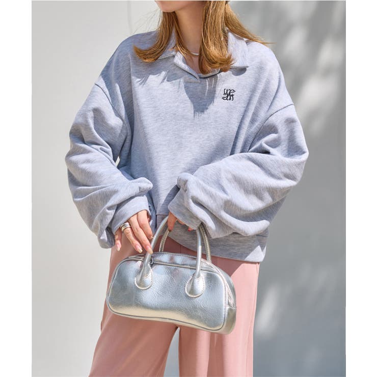 グレー | 刺繍ロゴスウェットトップス［C7330］ | KOBE LETTUCE