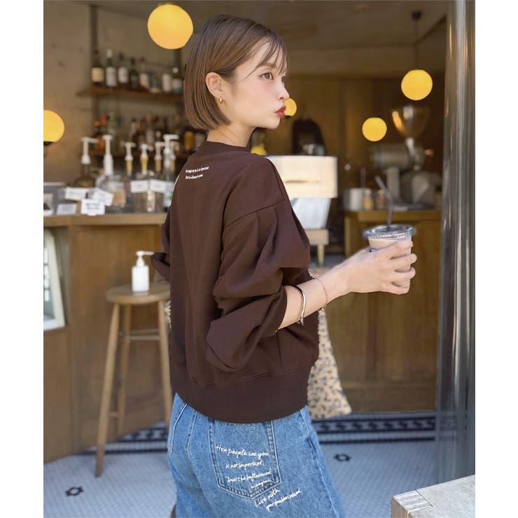 ブラウンショート | 刺繍入り スウェット トップス | KOBE LETTUCE