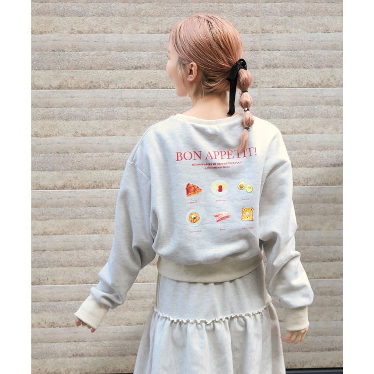 オートミール | 裏起毛スウェットロゴVネックプルオーバー 裏起毛 ロゴスウェット | KOBE LETTUCE