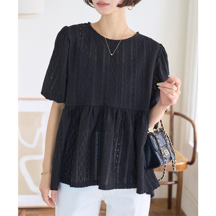 Ungrid（アングリッド）の「レース切替フレアブラウス（）」 - WEAR