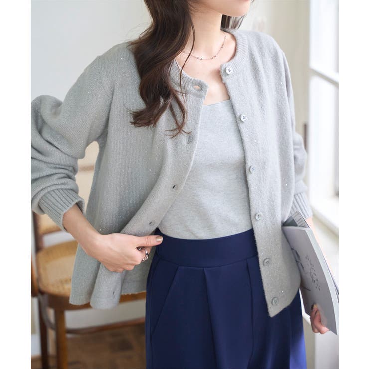 もっちりラメニットカーディガン ニットカーディガン もっちり