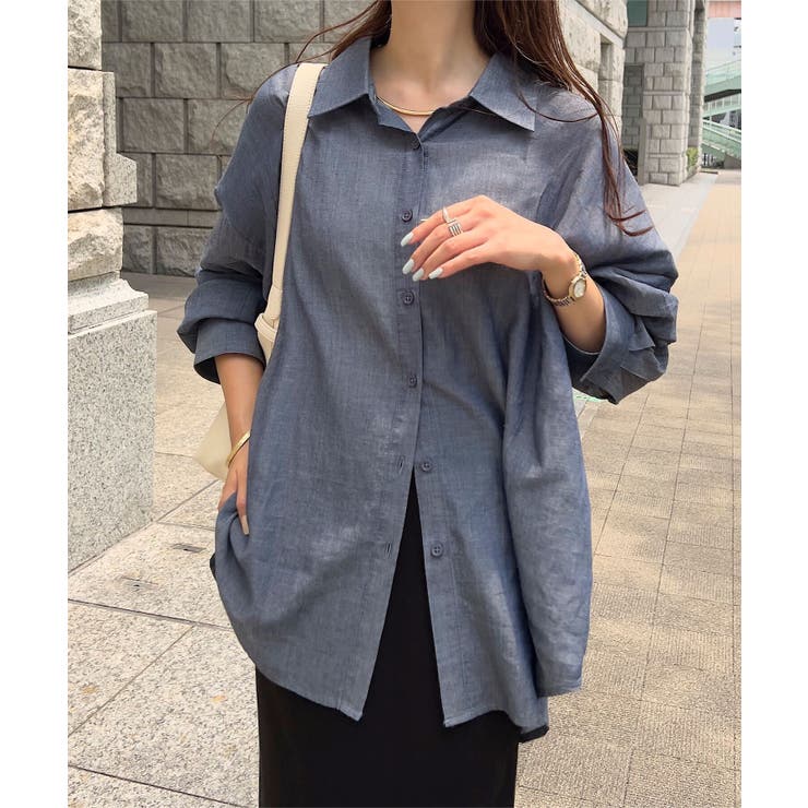 ブルー | シアーデニムシャツ［C7603］ シアーデニムシャツ 長袖 | KOBE LETTUCE