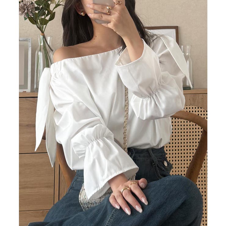 オフ×オフ | ショルダーリボンブラウス ショルダーリボン ブラウス | KOBE LETTUCE