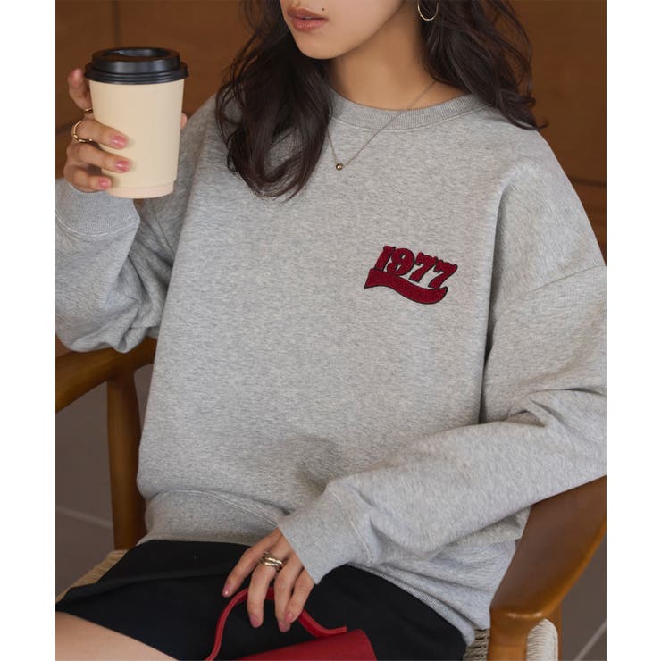 杢グレー | 選べる２タイプ 刺繍ルーズスウェット［C7674］ スウェット | KOBE LETTUCE