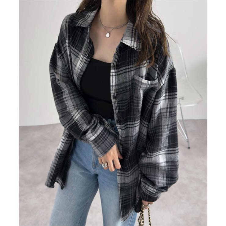 ブラック | チェック柄ネルシャツ［C7693］ チェック柄 ネルシャツ | KOBE LETTUCE