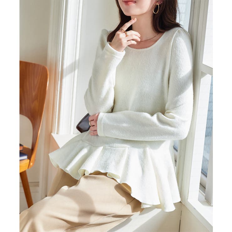 オフホワイト | アシンメトリーペプラムトップス アシンメトリー ペプラム | KOBE LETTUCE