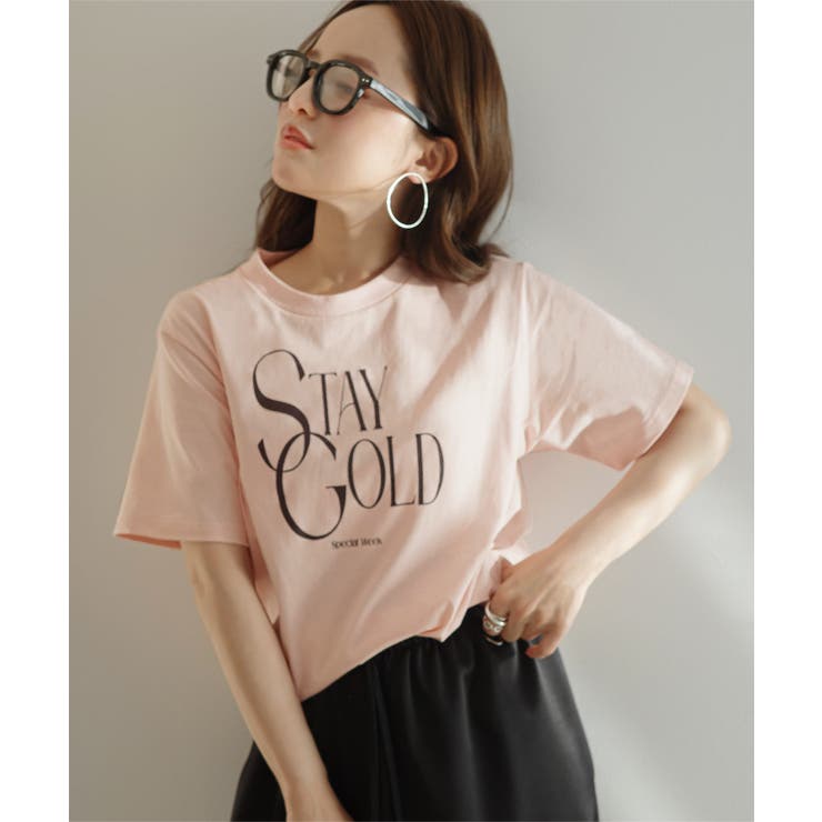 ピンク | [ 田中亜希子さんコラボ ]アソートヴィンテージライクロゴTシャツ［C7717］ | KOBE LETTUCE