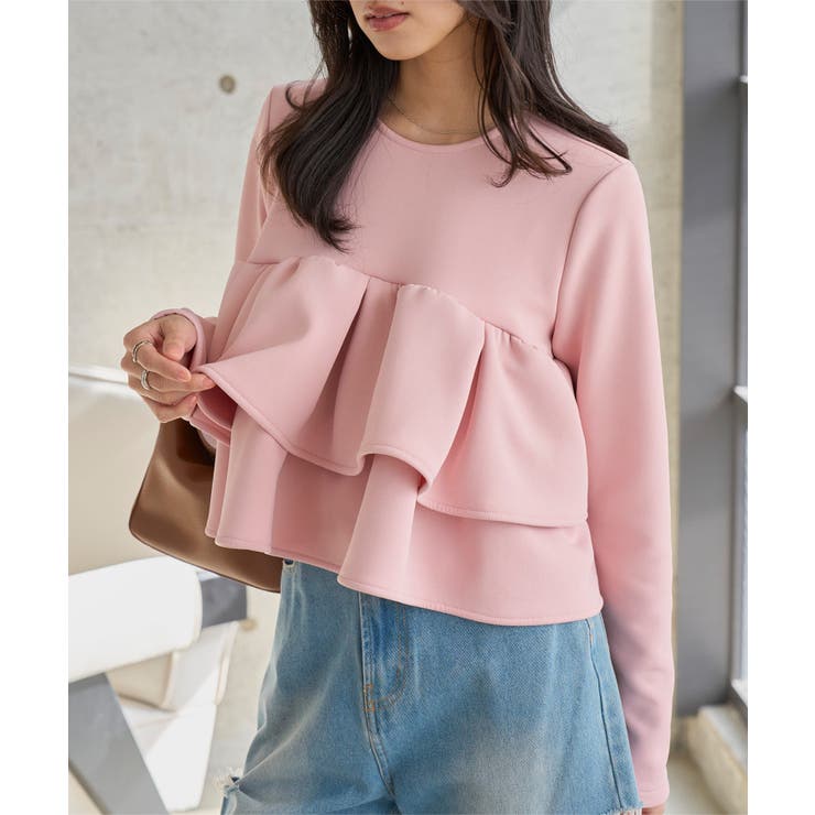 ピンク | フリルポンチトップス［C7727］ フリルポンチトップス プルオーバー | KOBE LETTUCE