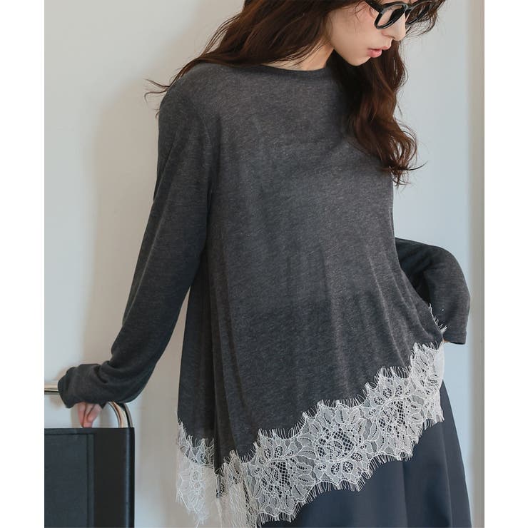 裾レースシアートップス［C7735］ 裾レース シアートップス[品番