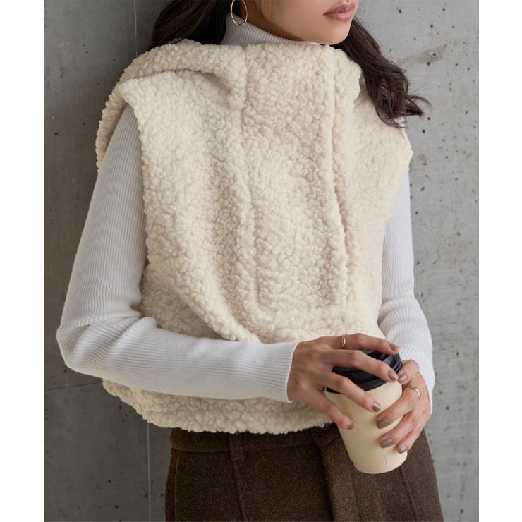 フード付きボアベスト フード付き ボアベスト[品番：KO000015809