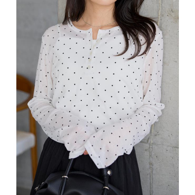 オフ×ドット | ヘンリーネックシアーカットソー［C7933］ ヘンリーネック シアートップス | KOBE LETTUCE