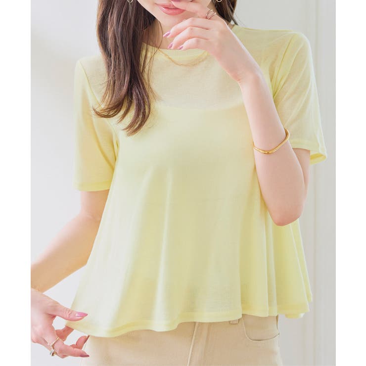 イエロー | シアードレープ半袖Tシャツ［C7942］ シアードレープ 半袖 | KOBE LETTUCE