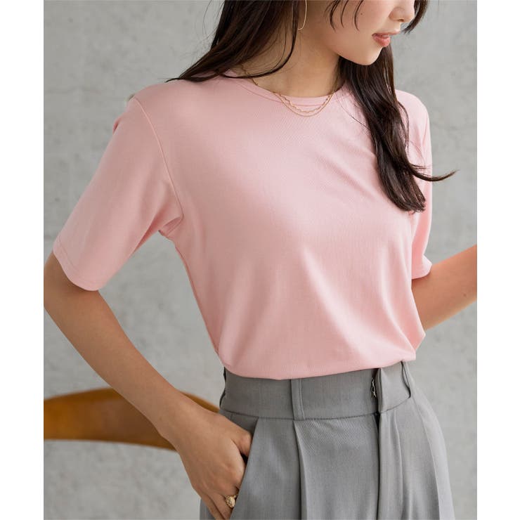 ペールピンク | クルーネックorVネックレーヨンTシャツ［C7953］ クルーネックorVネック… | KOBE LETTUCE