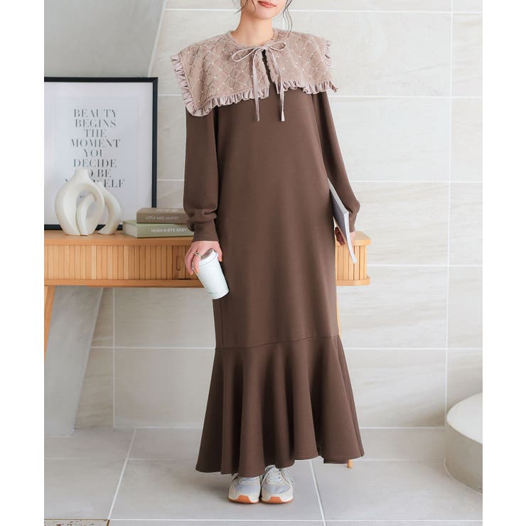 ブラウン | マーメイドスウェットワンピース［E3434］ | KOBE LETTUCE