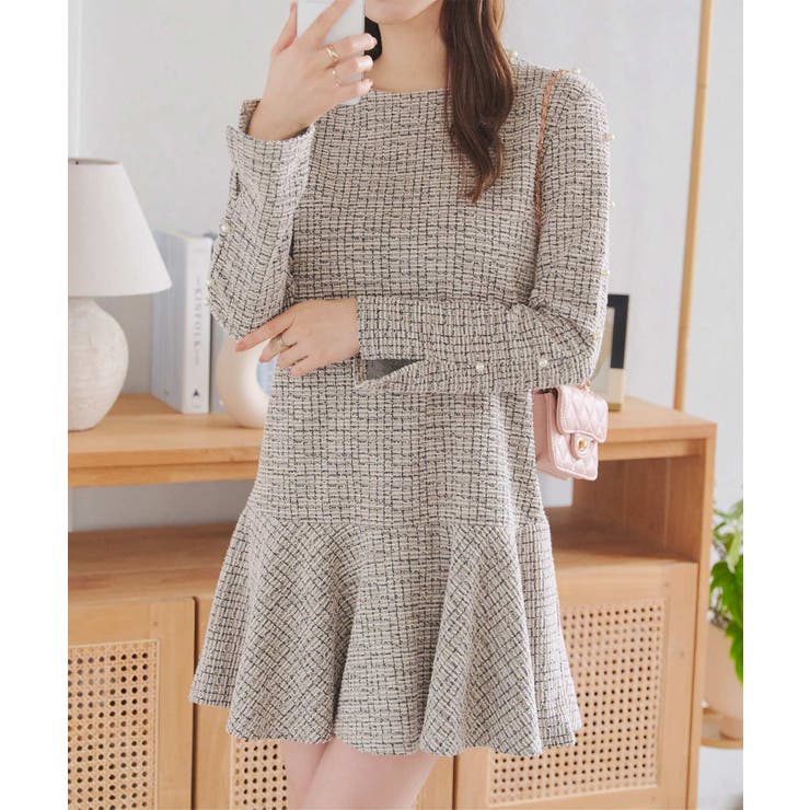 ツイードミニワンピース［E3462］[品番：KO000015001]｜KOBE LETTUCE