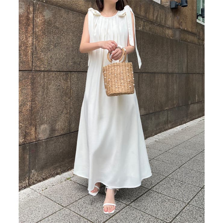 オフホワイト | ショルダーリボン バックオープン ワンピース | KOBE LETTUCE